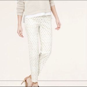 LOFT Marisa Fit white & tan pants